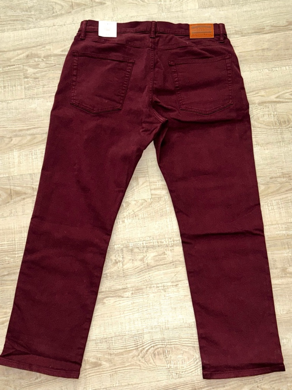 Lucky Brand Men's 420 Athletic Straight Pants in deep maroon - Picture 4 of 8